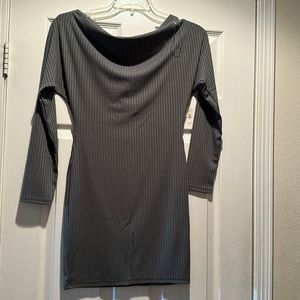 Green blue brush dress